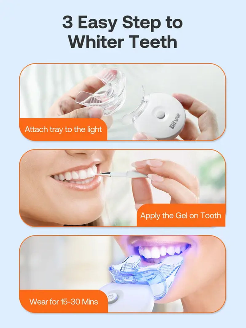 Bitvae L09 Teeth Whitening Kit LED Light W/22%, Teeth Whitening Light with 4 Carbamide Peroxide Teeth Whitening Gel for Sensitive Teeth, Effective, Travel-Friendly, Easy to Use